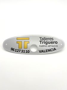 Placa aluminio grabado